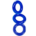 Set of 3 Willy Rings Blue Cockrings