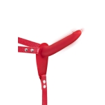Simple Strap-On Belt with Dildo Vibrator (Red) - Fetish Tentation - Rechargeable