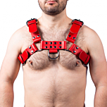Kinksters Leather Harness Buckle Red