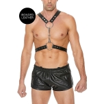 Men's Harness With Metal Bit - One Size - Black
