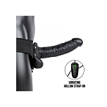 Realrock - Vibrating Hollow Strap-on with Balls Tan 18 cm