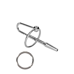 Stainless Steel Penis Plug with Glans Ring - 0.3" / 8 mm
