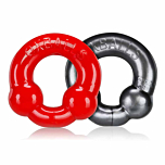 Oxballs Ultraballs Ring - Steel & Red Pack Of 2