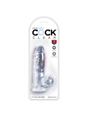 Clear 5" Cock with Balls